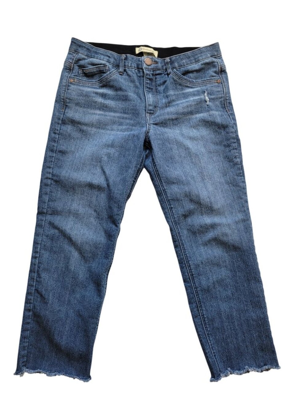 Democracy Ab Technology Blue Denim Cropped Jeans Size 12 Stretch Casual Everyday - Picture 2 of 10